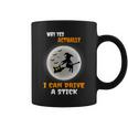Why Yes Actually I Can Drive A Stick Halloween Witch & Cat Coffee Mug