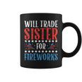 Will Trade Sister For Fireworks 4Th Of July Feminist Coffee Mug