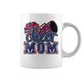Cheer Mom Navy Red Leopard Cheer Poms & Megaphone Coffee Mug