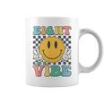 Eight Is A Vibe 8Th Birthday Smile Face Hippie Boy Girl Kid Coffee Mug