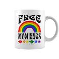 Free Mom Hugs Gay Pride Lgbt Retro Rainbow Flower Hippie Coffee Mug
