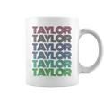 Girl Retro Taylor First Name Personalized Groovy 80S Vintage Coffee Mug
