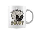 My Heart Is On That Court Volleyball Leopard Volleyball Mom Coffee Mug