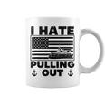 I Hate Pulling Out Boating Pontoon Boat Captain Funny Retro Coffee Mug