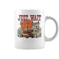 Just Wait In The Truck Desert Drifter Sunset Retro Cactus Coffee Mug