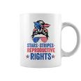 Messy Bun American Flag Stars Stripes Reproductive Rights Coffee Mug