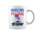 Muscle Cars & Freedom American Car Enthusiast July 4Th Flag Cars Funny Gifts Coffee Mug