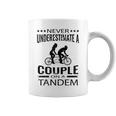 Never Underestimate A Couple On A Tandem Bicycle Couple Coffee Mug