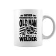 Never Underestimate An Old Man With A Welder Dad Coffee Mug