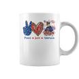 Peace Love Schnauzer Dog Patriotic America Flag 4Th July Coffee Mug