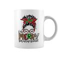 Red Plaid Merry Paraprofessional Messy Bun Para Christmas Coffee Mug
