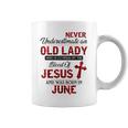 Never Underestimate An Old Lady Who Is Covered By-June Coffee Mug