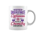 Never Underestimate A Woman With A Chemistry Degree Science Coffee Mug