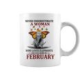 Never Underestimate A Woman Who Loves Elephants February Coffee Mug