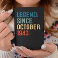 80 Year Old 80Th Birthday Legend Since October 1943 Coffee Mug Unique Gifts