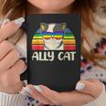 Ally Cat Glasses Sunset Rainbow Lgbt Gay Lesbian Trans Pride Coffee Mug Unique Gifts
