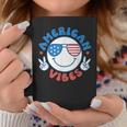 America Vibes Fourth 4Th Of July Happy Face Smile Patriotic Coffee Mug Unique Gifts