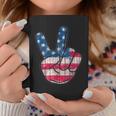 American Flag Peace Sign Hand 4Th Fourth Of July Coffee Mug Unique Gifts