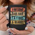 Awesome Dads Have Tattoos And Beards Vintage Fathers Day Men Coffee Mug Unique Gifts
