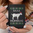Baaa Humbug Goat Santa Hat Christmas Lights Ugly Sweater Coffee Mug Funny Gifts