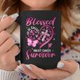 Blessed To Be Called Breast Cancer Survivor Heart Butterfly Coffee Mug Unique Gifts