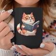 Bookish Cat With Glasses - Cute & Intellectual Design Coffee Mug Unique Gifts