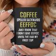 Coffee Spelled Backwards Coffee Quote Humor Coffee Mug Unique Gifts
