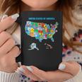 Colorful United States Of America Map Us Landmarks Icons Coffee Mug Unique Gifts