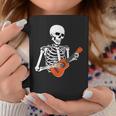 Cool Ukulele Skeleton Playing Guitar Instrument Halloween Coffee Mug Unique Gifts