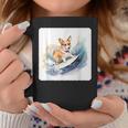 Corgi Surfing Wave Dog Surfing Corgi At The Beach Coffee Mug Unique Gifts