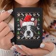 Cute Boston Terrier Ugly Christmas Sweater Santa Hat Xmas Coffee Mug Unique Gifts
