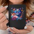 Cute Cat With Sunglasses Flowers & Butterflies Design Coffee Mug Unique Gifts