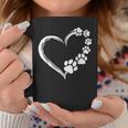 Cute Dog Puppy Dogs Paw Print Heart Dog Mom Coffee Mug Unique Gifts