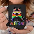 Cute Lgbt Gay Ally Cat Rainbow Pride Flag Boys Men Girls Coffee Mug Unique Gifts