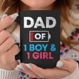 Dad Of 1 Boy And 1 Girl Battery Low Daddy Fathers Day Gift Coffee Mug Unique Gifts