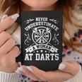 Dart Player Cool Quote Never Underestimate A Women At Darts Gift For Womens Coffee Mug Funny Gifts