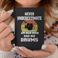 Drummer Never Underestimate Old Man And His Drum Set Retro Coffee Mug Funny Gifts