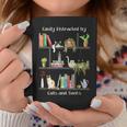 Easily Distracted By Cats And Books Cat Book Lovers Bookworm Coffee Mug Unique Gifts