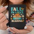 Fall In Love With Reading Book Autumn Pumpkins And Teachers Coffee Mug Funny Gifts