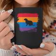 Ferret Shadow Silhouette With Colorful Flag Coffee Mug Unique Gifts