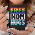 Free Mom Hugs Groovy Rainbow Heart Lgbt Flag Pride Month Coffee Mug Unique Gifts