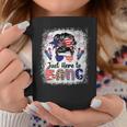 Funny 4Th Of July Just Here To Bang Messy Bun American Flag Coffee Mug Unique Gifts