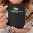 Funny Capybara Riding On A Crocodile Coffee Mug Unique Gifts