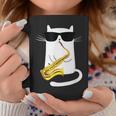 Funny Cat Wearing Sunglasses Playing Saxophone Coffee Mug Unique Gifts