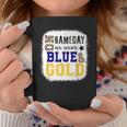 On Gameday Football We Wear Gold And Blue Leopard Print Coffee Mug Funny Gifts