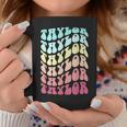 Girl Retro Taylor First Name Personalized Groovy Birthday Coffee Mug Funny Gifts