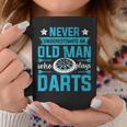 Grandparents Never Underestimate An Old Man Who Plays Darts Coffee Mug Funny Gifts
