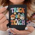 Groovy Halloween Trick Or Teach Retro Pumpkin Ghost Teacher Coffee Mug Unique Gifts