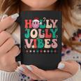 Groovy Retro Holly Xmas Jolly Teacher Christmas Vibes Hippie Coffee Mug Unique Gifts