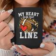 My Heart Is On The Line Offensive Lineman Football Leopard Coffee Mug Funny Gifts